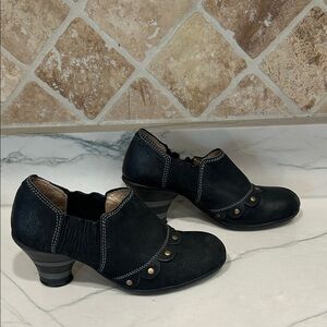 Fly London Dark Heels with Brass Studs